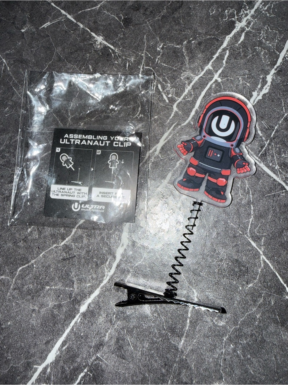 Ultra Red & Black Astronaut Hair Clip